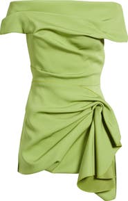Acler Mersham Gathered Off the Shoulder Cocktail Minidress