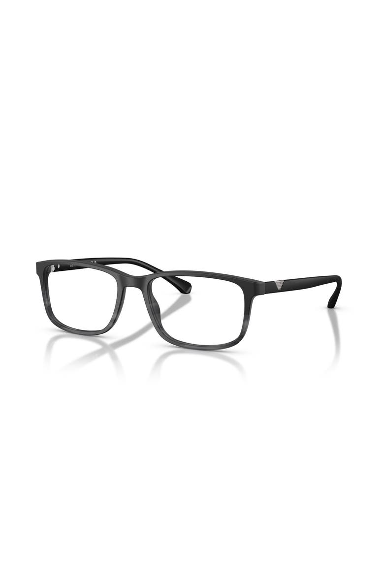 Emporio Armani 53mm Rectangle optical glasses, Main, color, Black