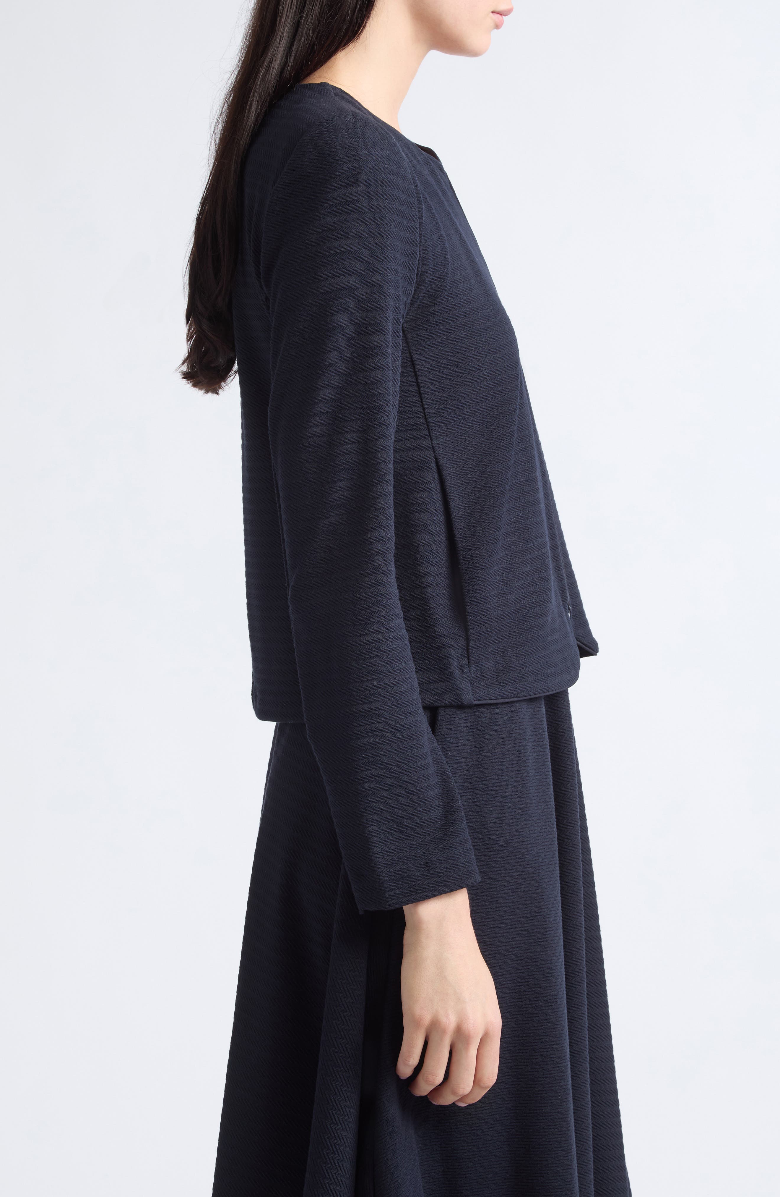 Emporio Armani Zip Front Collarless Jacket (Women) | Nordstrom
