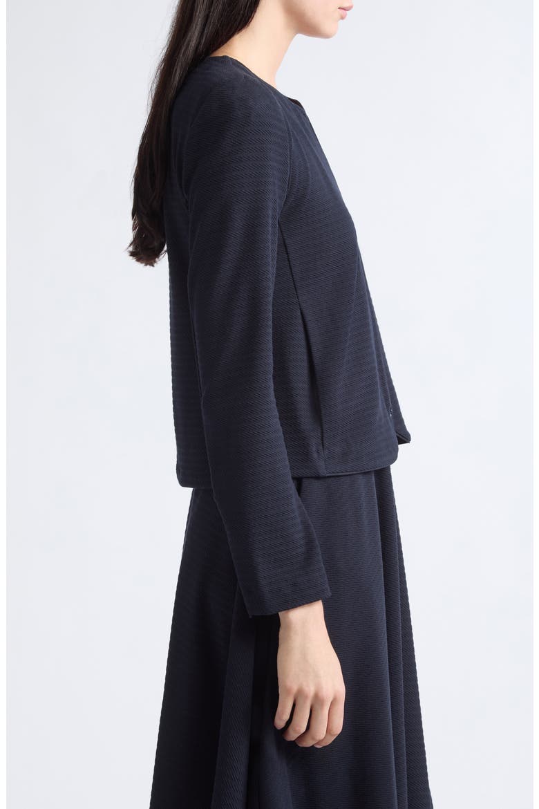 Zip Front Collarless Jacket, Alternate, color, NAVY