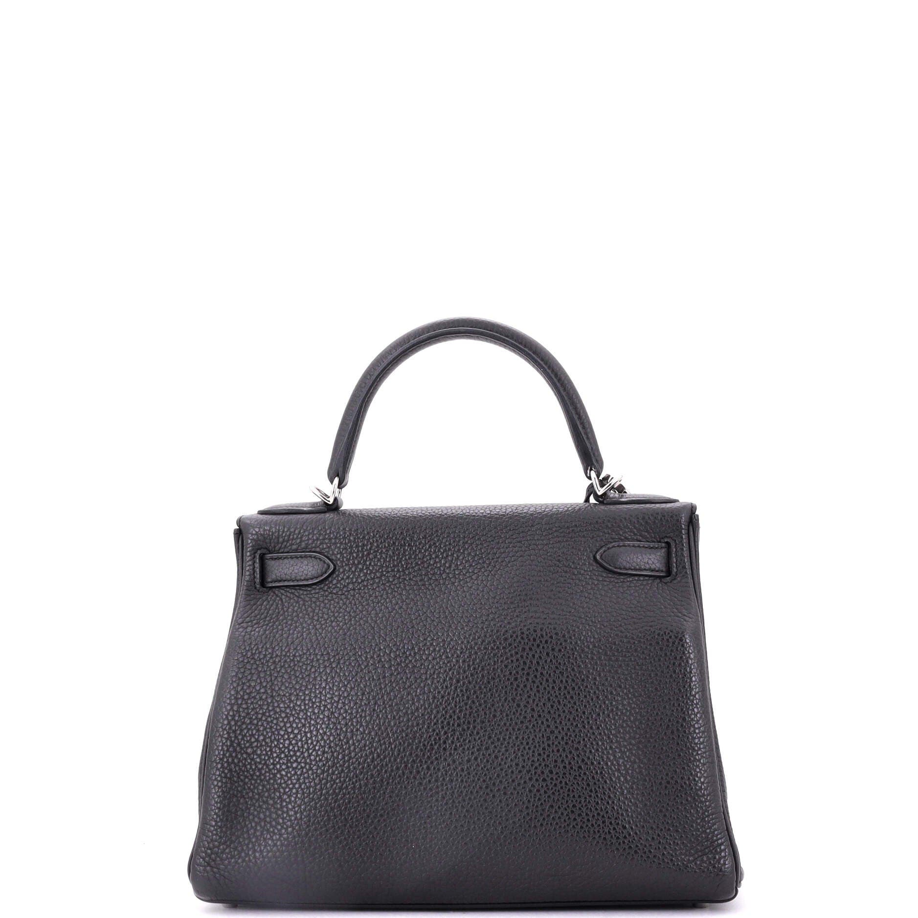 Pre-Owned Hermes Kelly Handbag Grey Clemence with Palladium Hardware 28, Alternate, color, 