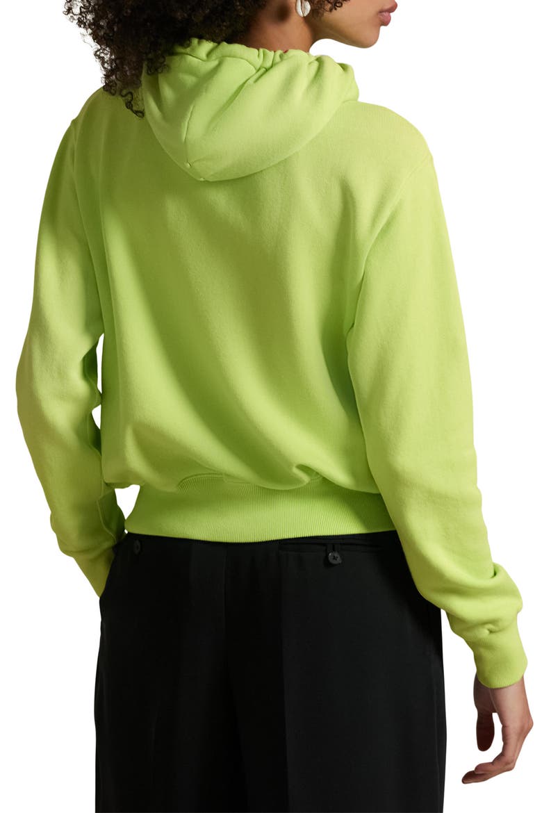 Big Pony Lightweight Fleece Zip Hoodie, Alternate, color, ELECTRIC LIME