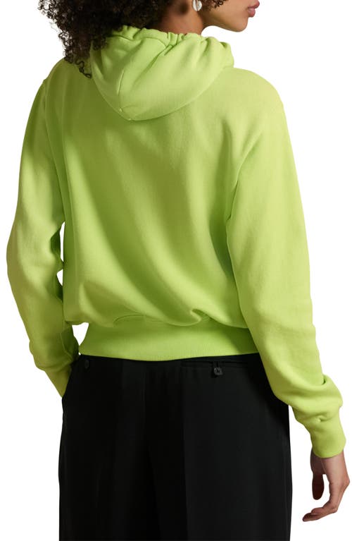 Polo Ralph Lauren Big Pony Lightweight Fleece Zip Hoodie In Green