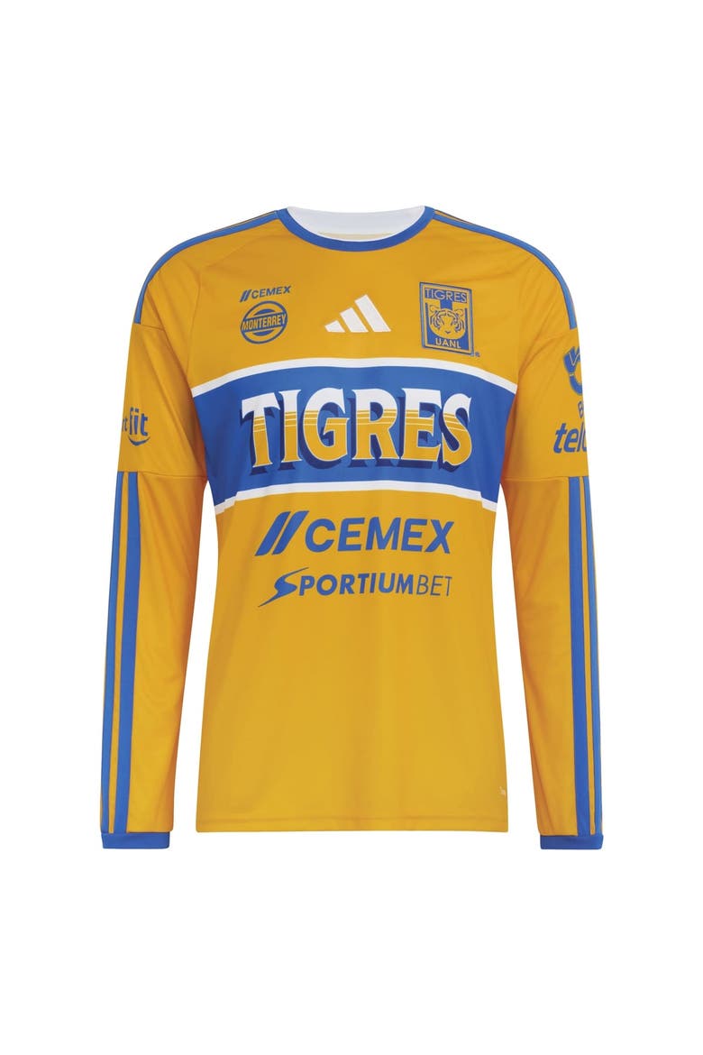 Men's adidas  Gold Tigres UANL 2026/27 Home Replica Long Sleeve Jersey, Alternate, color, Gold
