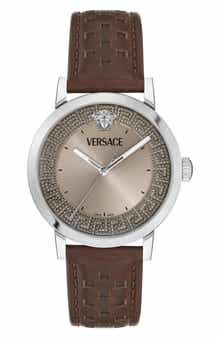 Albireo Sunray Dial Leather Strap Watch, 40mm