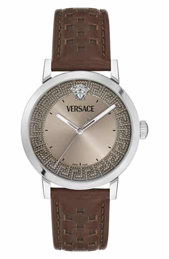 Albireo Sunray Dial Leather Strap Watch, 40mm