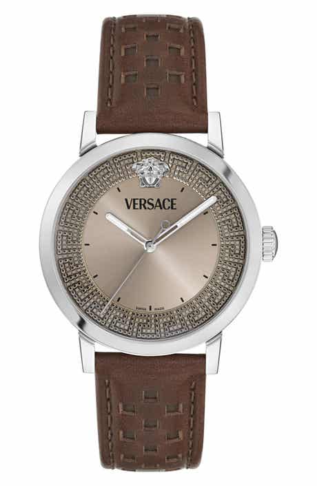 Albireo Sunray Dial Leather Strap Watch, 40mm