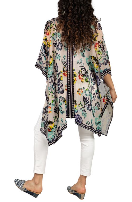 Saachi Velvet Floral Ruana In Multi