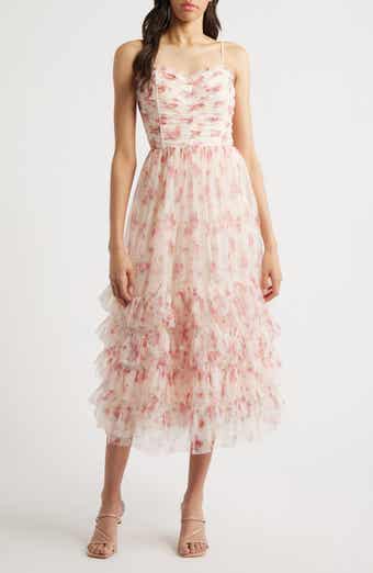 Lucy Paris Irina Floral Ruffle Fit & Flare Midi Dress