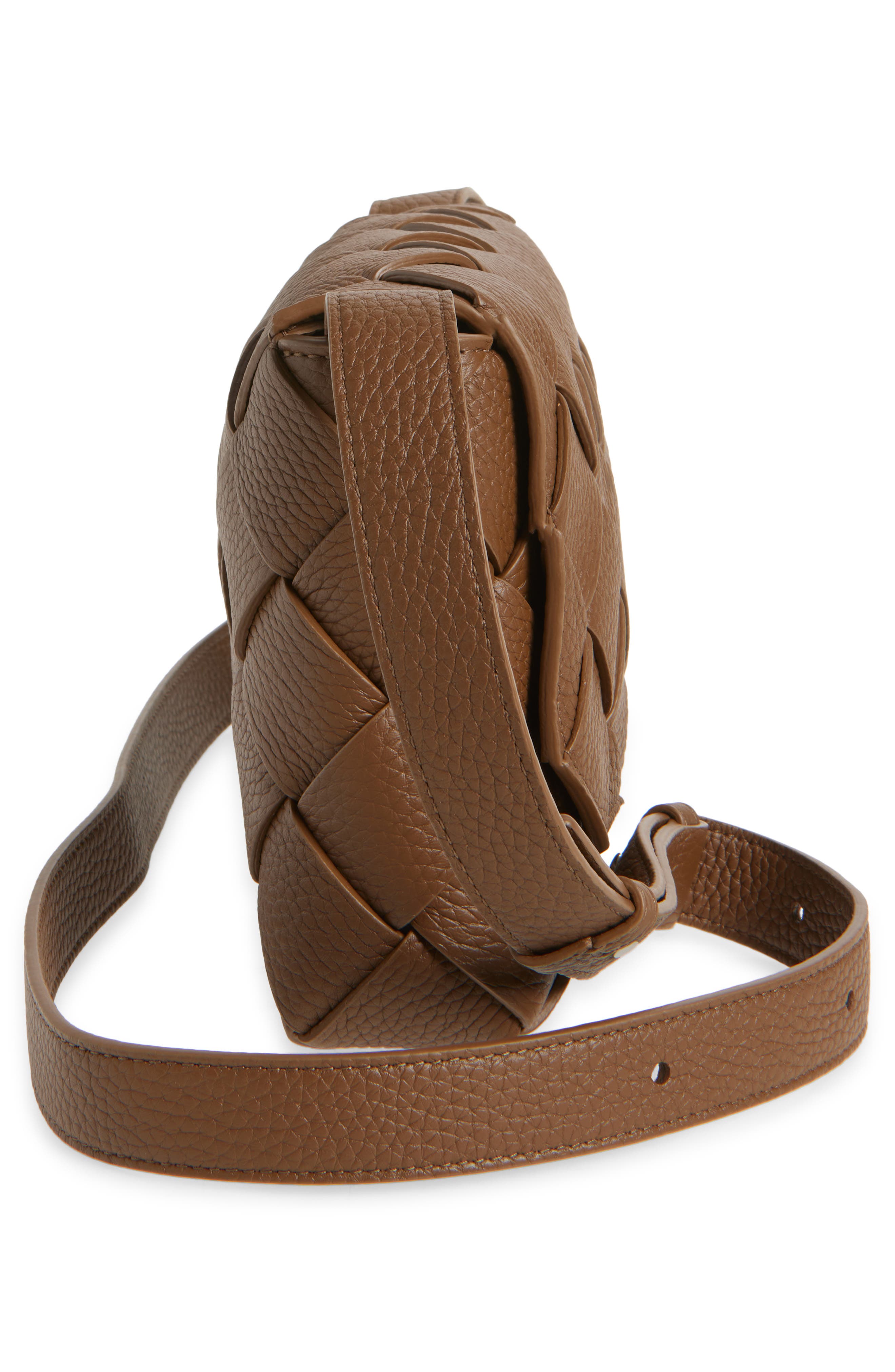 Bottega Veneta Small Intrecciato Messenger Bag, Alternate, color, Nocciola/ Silver