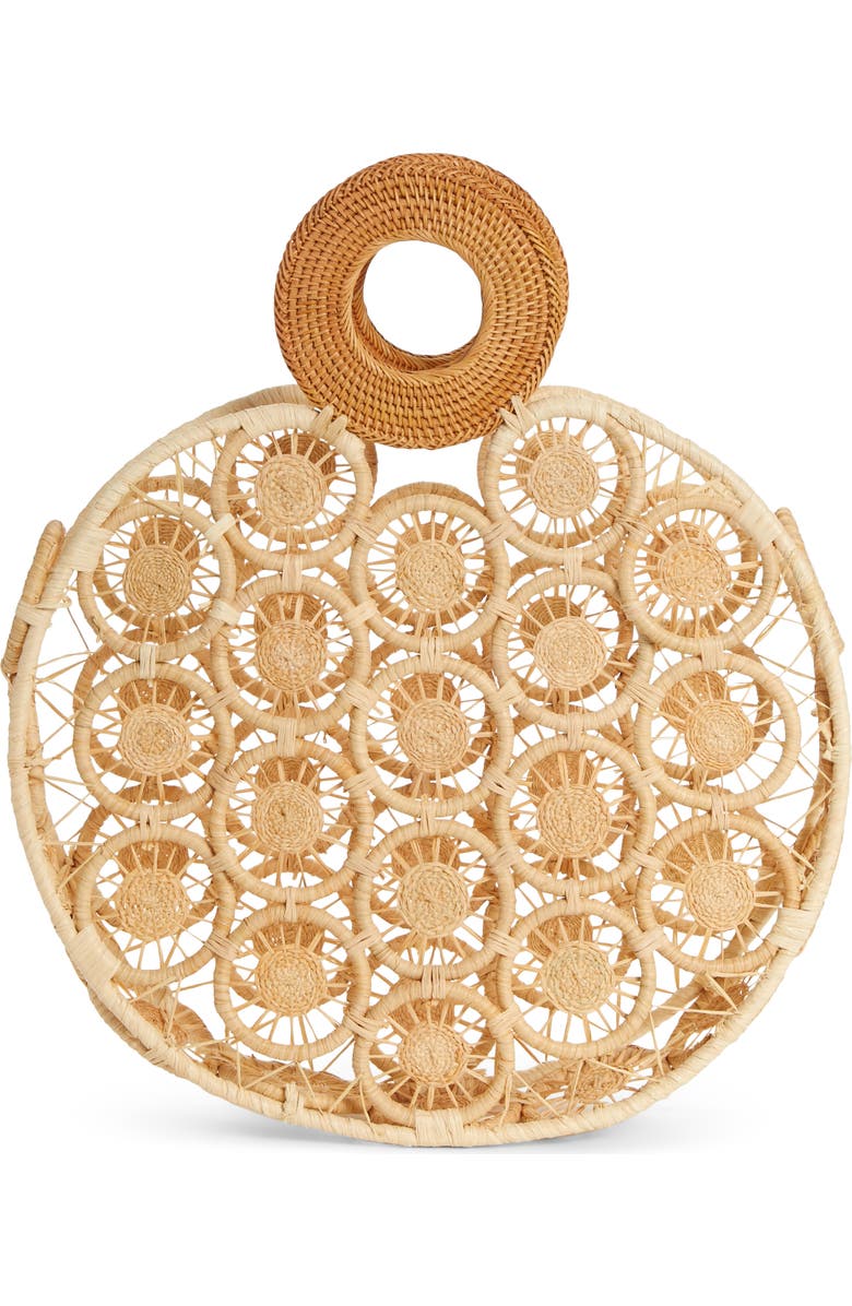 Cult Gaia Stella Round Straw Bag, Alternate, color,