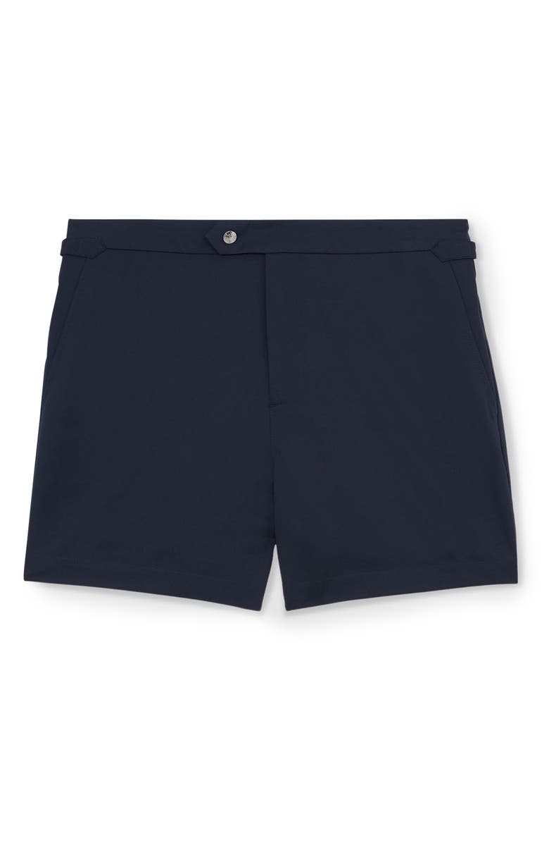 Reiss Sun Solid Side Adjuster Swim Trunks, Alternate, color, Navy