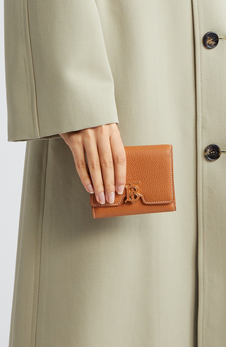 Burberry TB Monogram Trifold Leather Wallet, Alternate, color, 