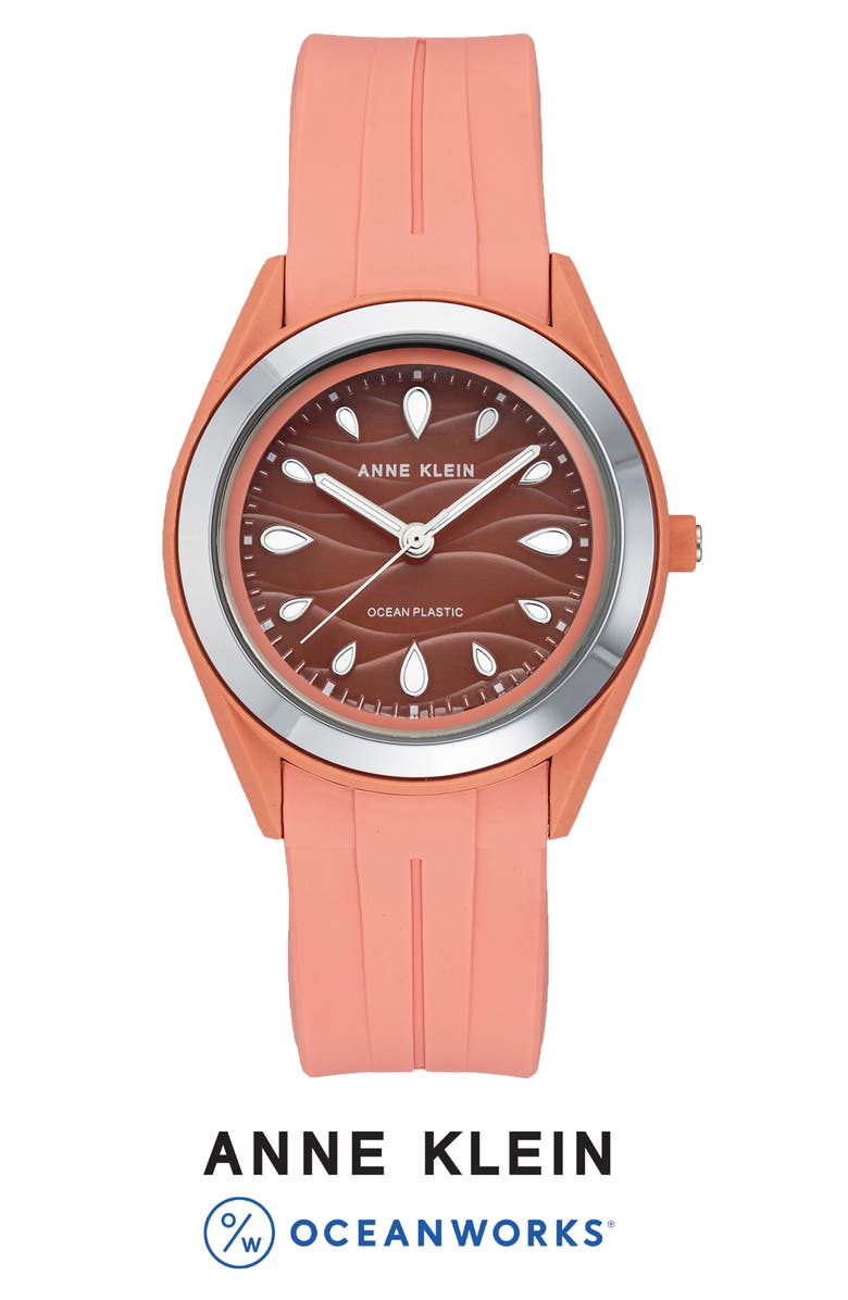 Anne Klein Considered Recycled Ocean Plastic Strap Watch, 38.5mm, Alternate, color,