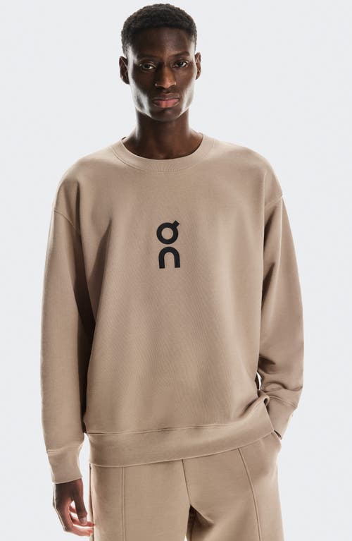 On Club Crewneck Cott Blend Sweatshirt In Brown