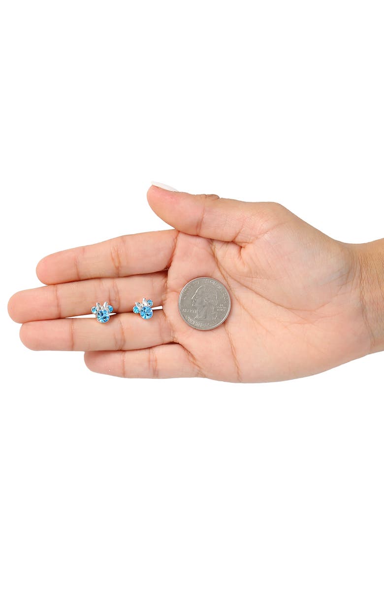 Disney Birthstone Stud Earrings, Alternate, color, March - Aquamarine Crystal