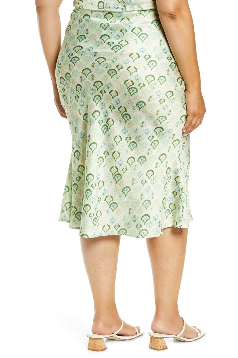 Marble Print Slip Skirt, Alternate, color, GREEN