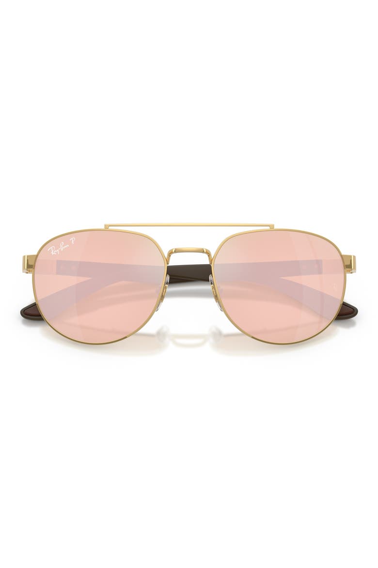 56mm Polarized Irregular Sunglasses, Alternate, color, ARISTA / ORANGE MIR PINK POLAR