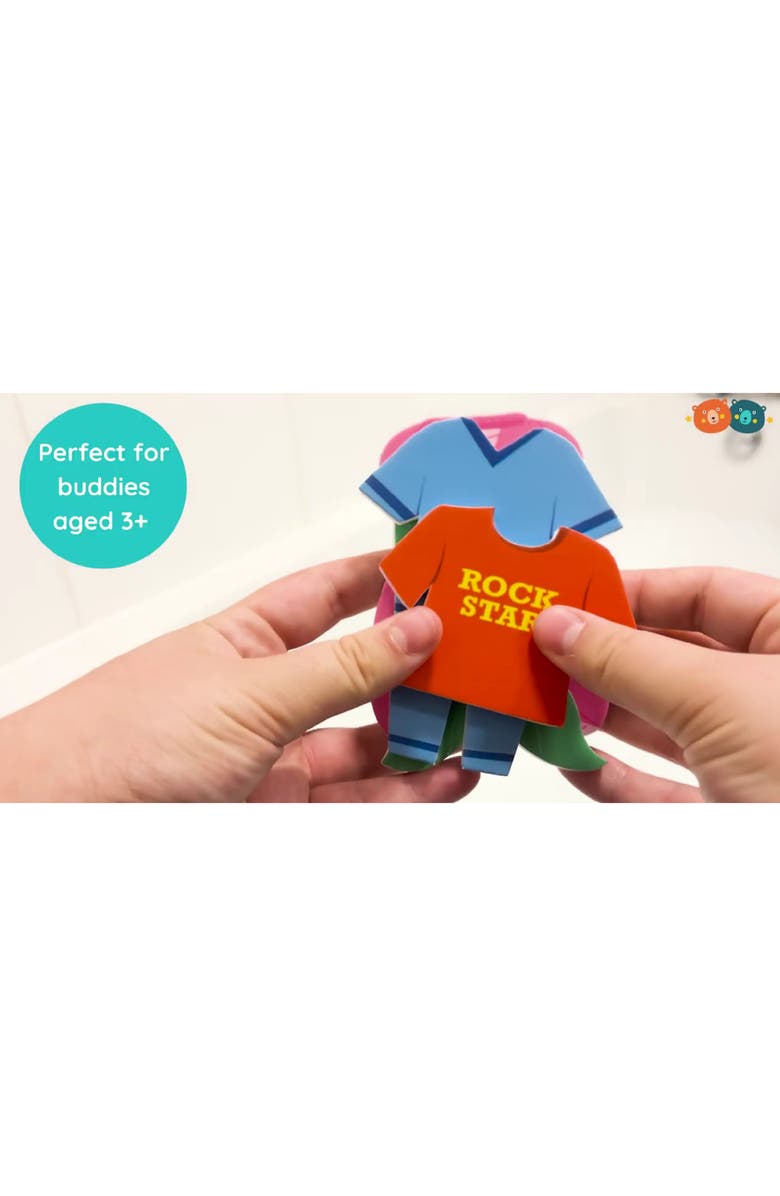 Buddy & Barney Bath Time Stickers, Fancy Dress, 35 Foam Pieces, Kids 3+, Alternate, color, Multicolored