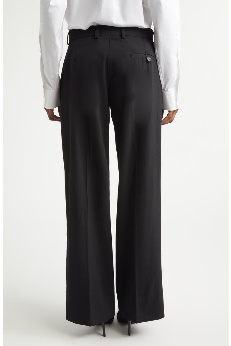 Embroidered Wool Straight Leg Pants, Alternate, color, BLACK