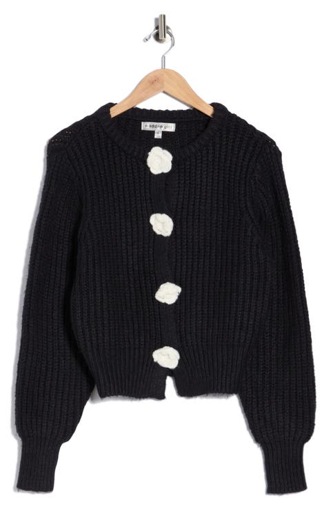 Flower Appliqué Cardigan