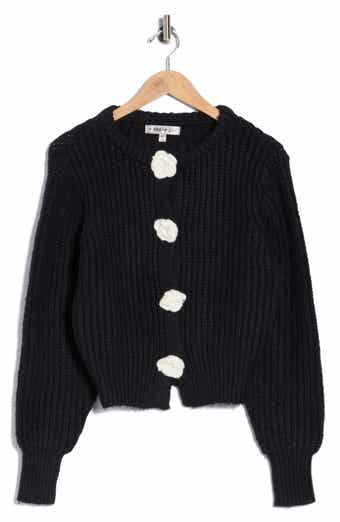 Madden Girl Flower Appliqué Cardigan