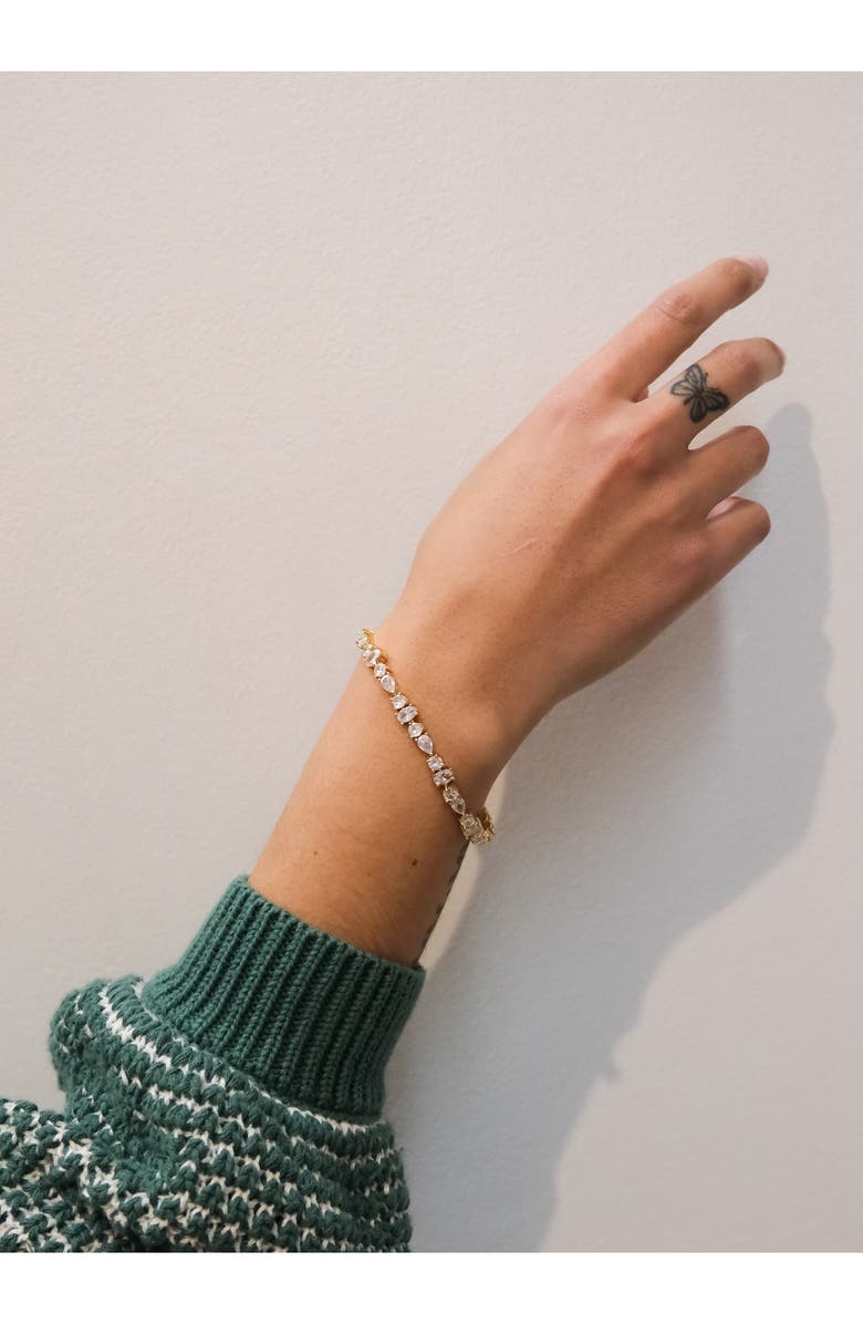 Sterling Forever Cubic Zirconia Bracelet, Alternate, color,