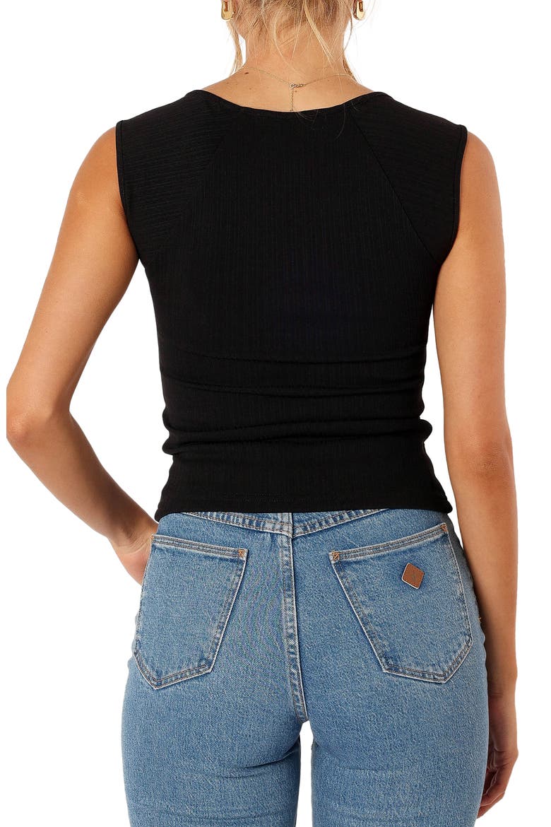Clara Square Neck Sleeveless Knit Top, Alternate, color, BLACK