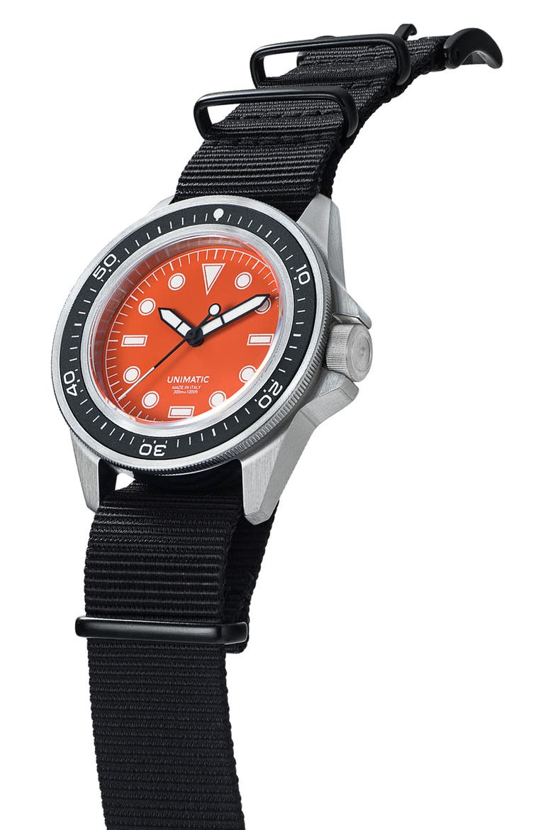 ProDiver Modello Uno U1-PD3-OR Automatic NATO Strap Watch, 41.5mm, Alternate, color, ORANGE