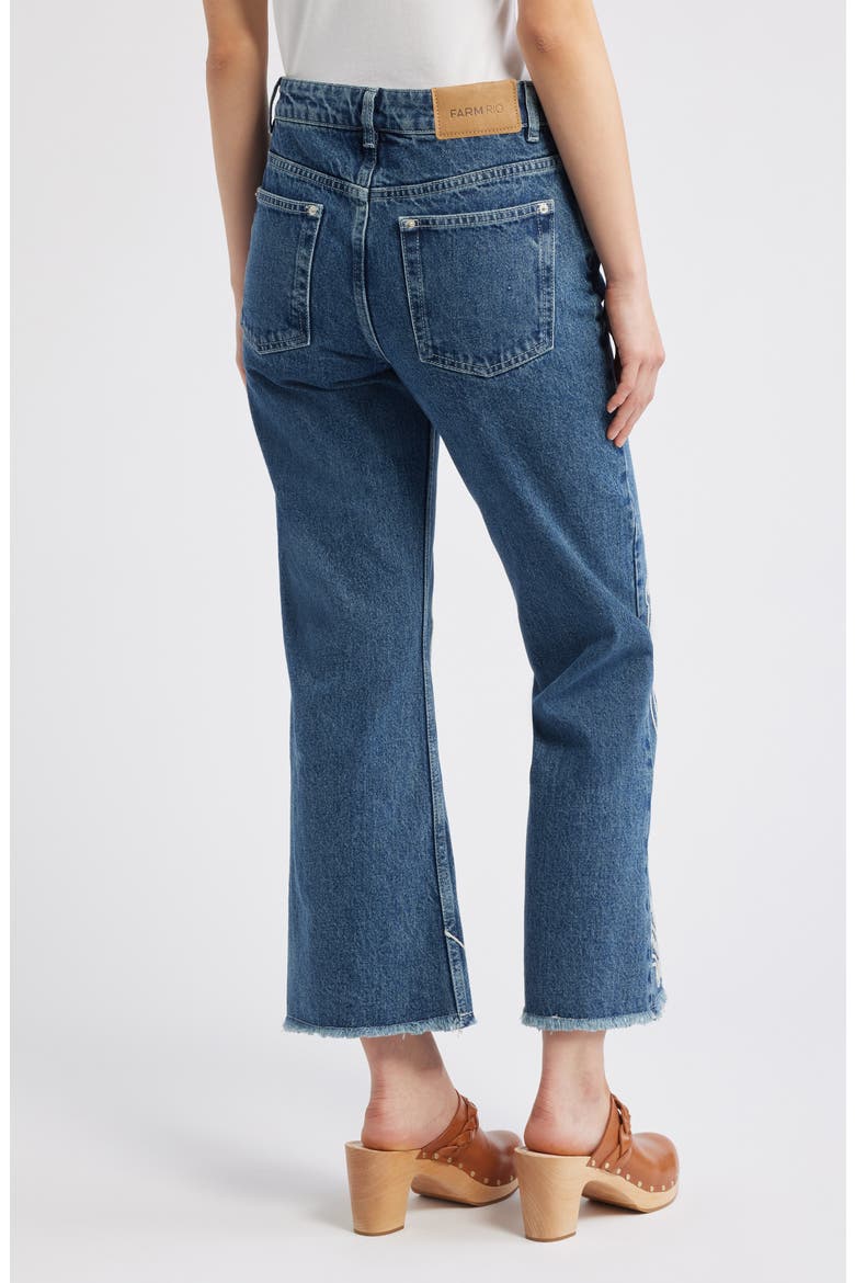 Cornely Embroidered Raw Hem Crop Jeans, Alternate, color, DENIM