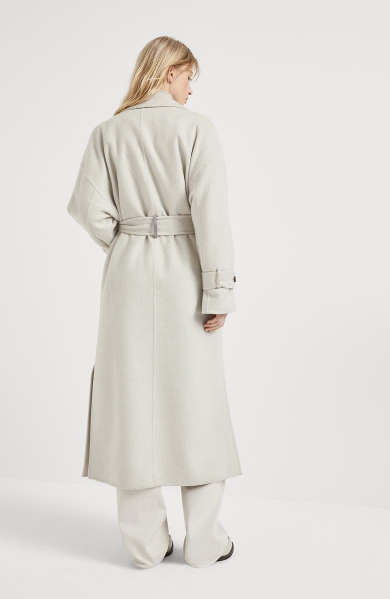 Brunello Cucinelli Hand-crafted coat in cashmere double beaver cloth with monili, Alternate, color,