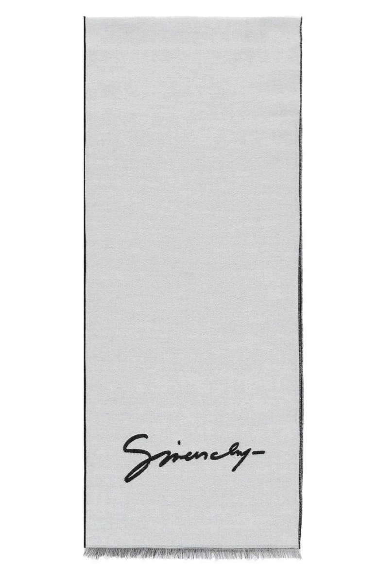 Givenchy Logo Wool & Cashmere Scarf, Main, color, 