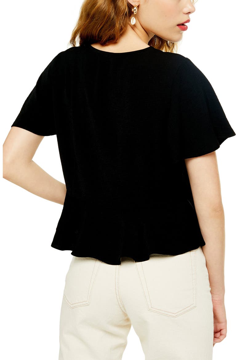 Meghan Front Button Top, Alternate, color, BLACK