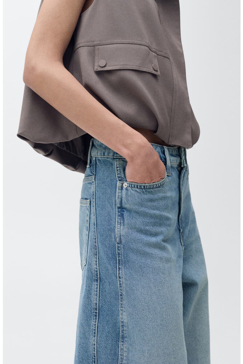 High Waist Barrel Jeans, Alternate, color, MEDIUM BLUE