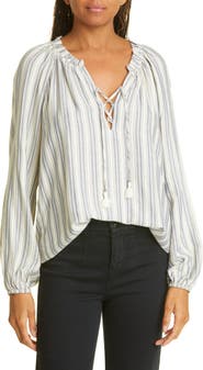 PAIGE Karra Stripe Ruffle Top
