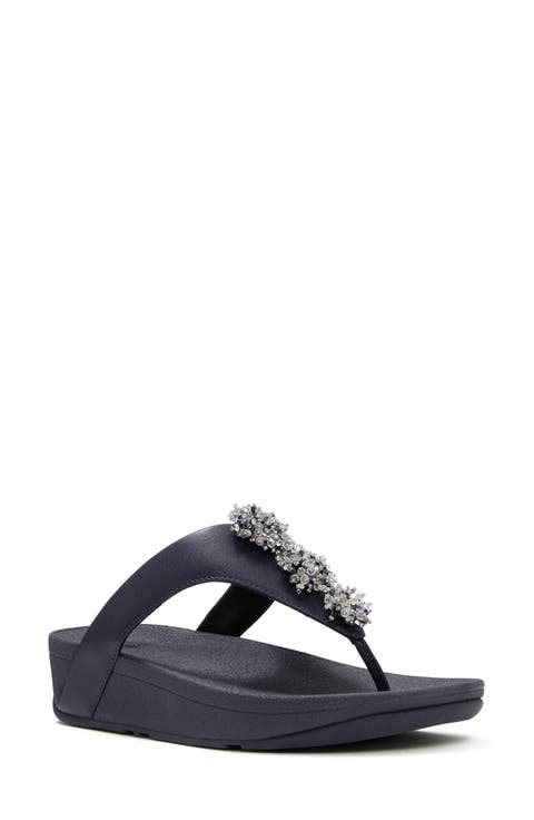 Flowrise Embellished Wedge Flip Flop