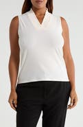 Anne Klein Smocked V-Neck Tank