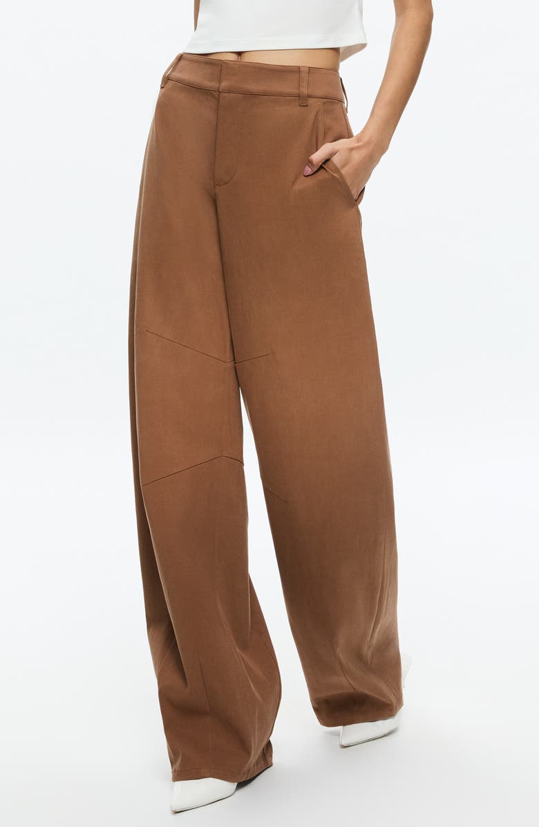 Alice + Olivia Porter Wide Leg Pants, Alternate, color, Camel