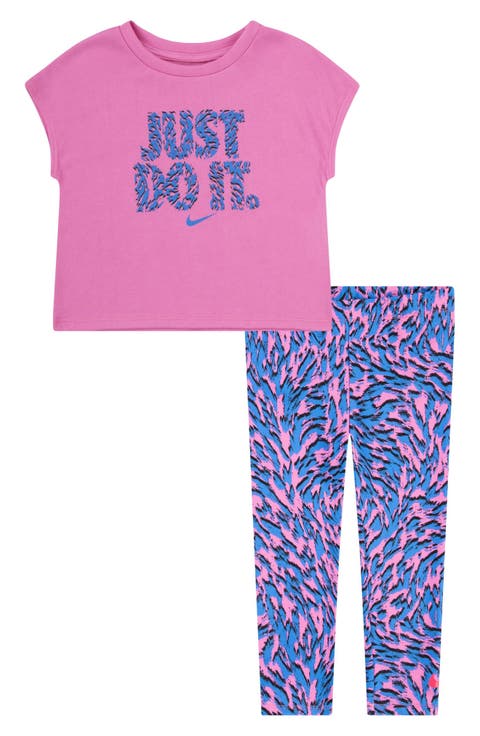 Kids' Just Do It Logo Graphic T-Shirt & Leggings Set (Toddler & Little Kid)