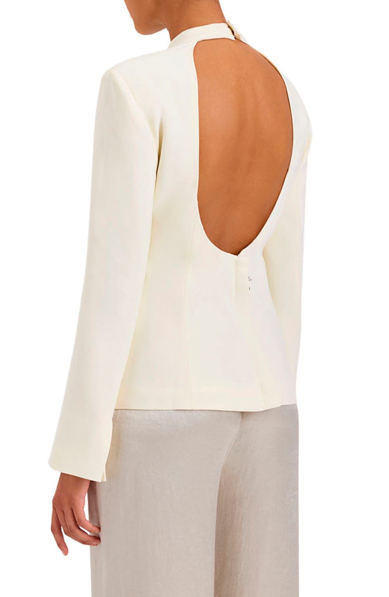 Solid & Striped The Ronit Open Back Long Sleeve Top, Alternate, color, Ecru