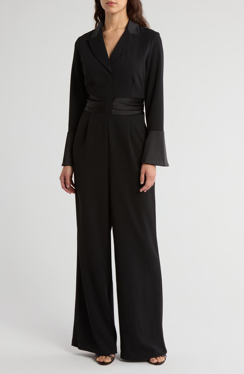 DKNY Long Sleeve Tuxedo Jumpsuit, Main, color, 