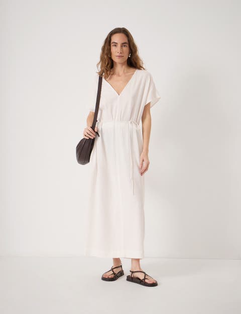 Remy Pleated Linen Blend Midi Dress