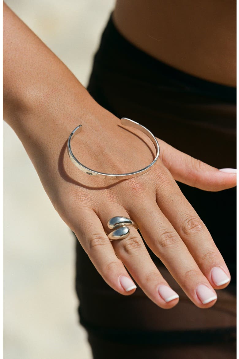Hammered Cuff, Alternate, color, Silver