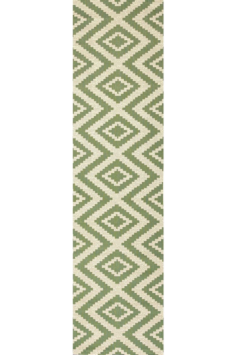 Sintra Diamond  Indoor/Outdoor Area Rug, Main, color, Green/Cream