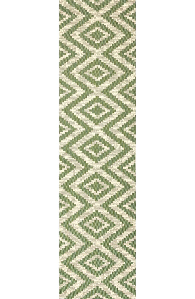 JONATHAN Y Sintra Diamond  Indoor/Outdoor Area Rug, Main, color, Green/Cream