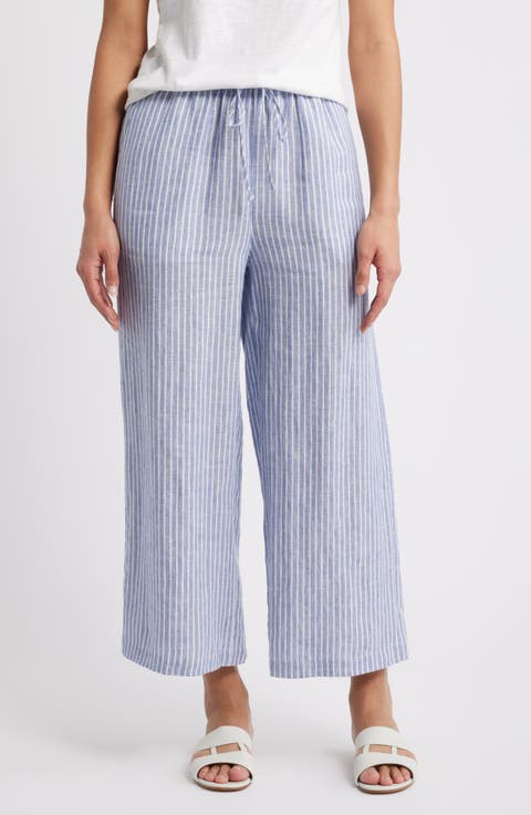 Wide Leg Crop Linen Pants