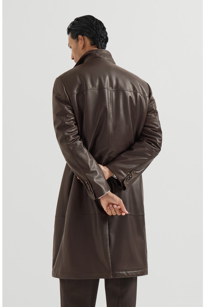 Nappa leather overcoat with Thermore® padding, Alternate, color, Brown