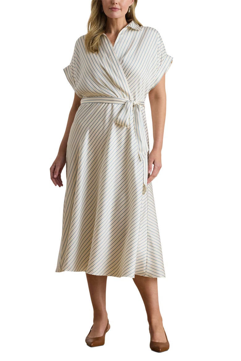Stripe Twill Dress, Main, color, CREAM MU