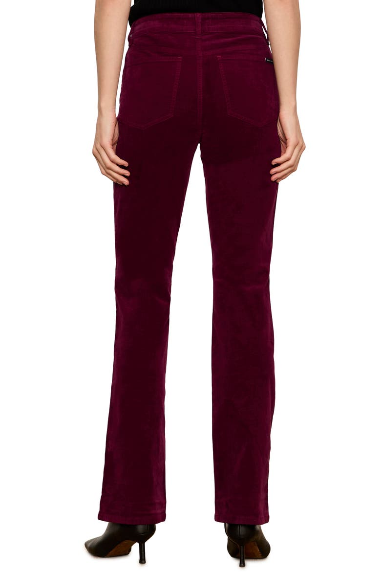 Play Date High Waist Velveteen Bootcut Pants, Alternate, color, BORDEAUX BURGUNDY