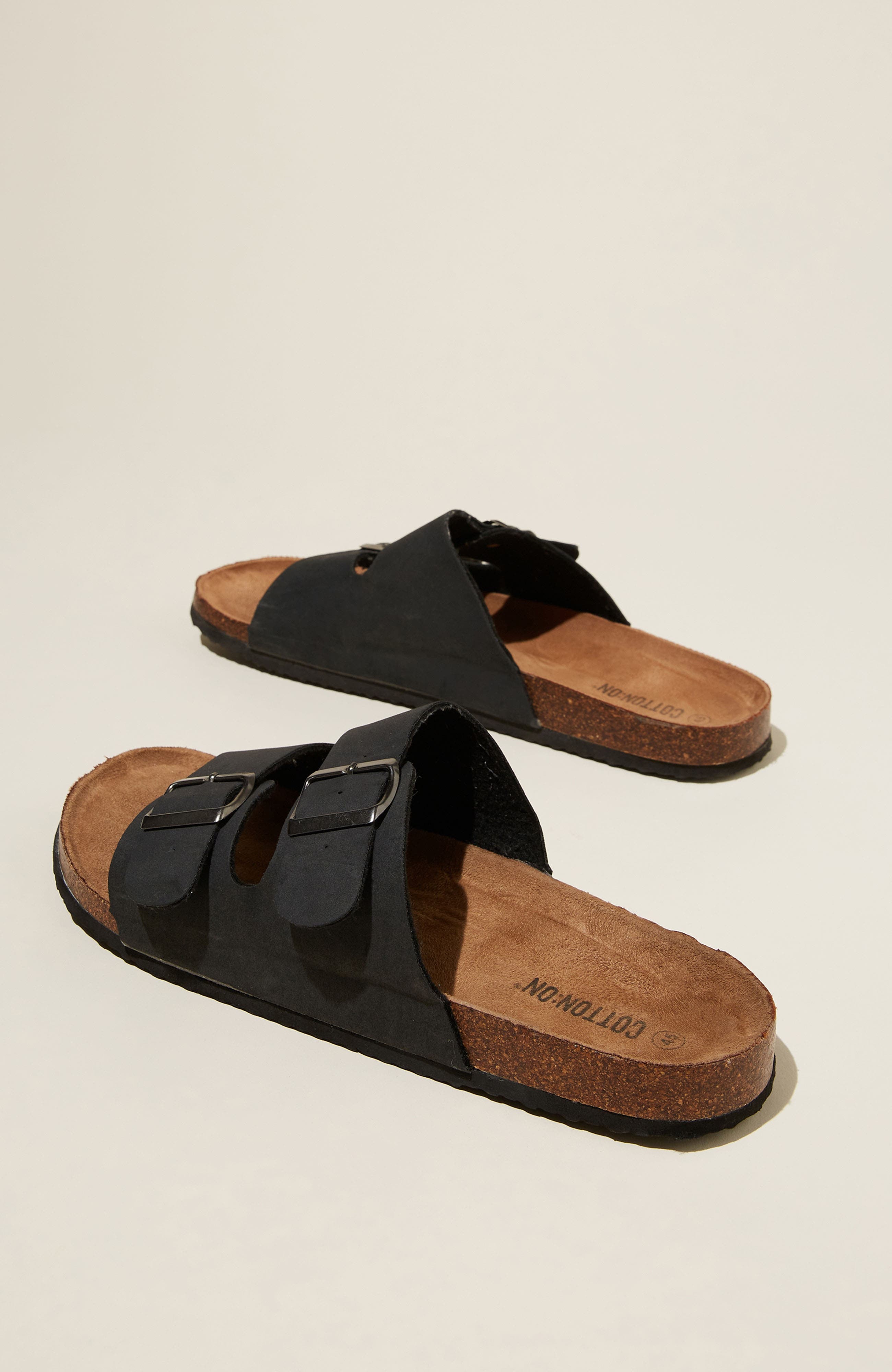 Men's Double Buckle Sandal, Alternate, color, BLACK